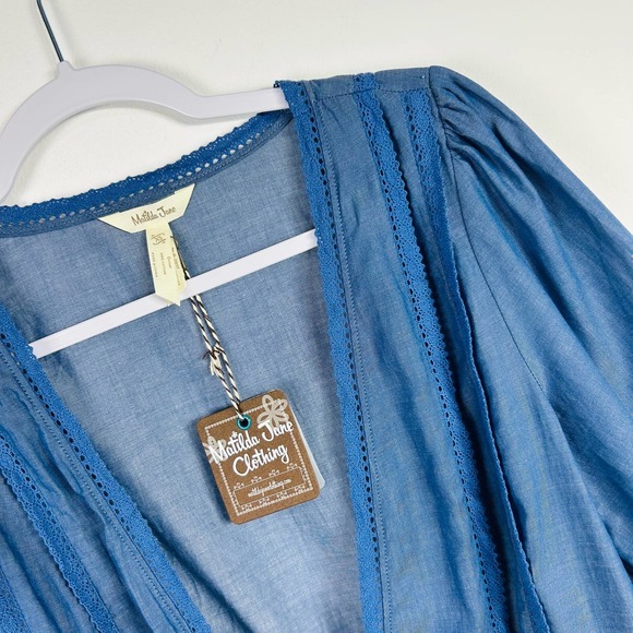 NEW Matilda Jane Blue Chambray Tie Front Kimono Size Small - Picture 2 of 6
